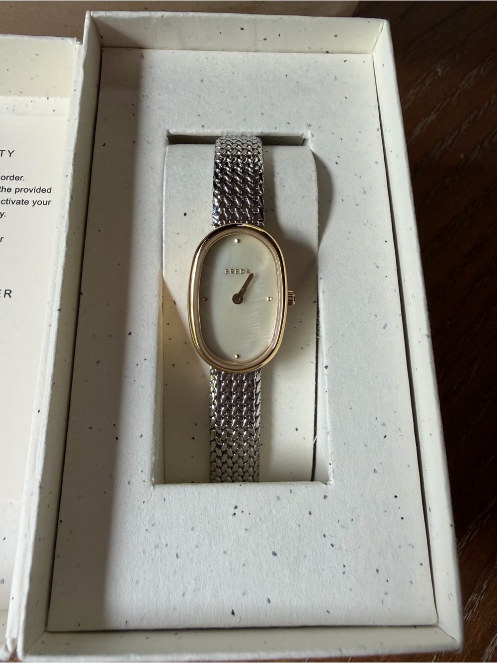 Breda Jane Small Two-Tone Tethered Watch Good Used Condition
